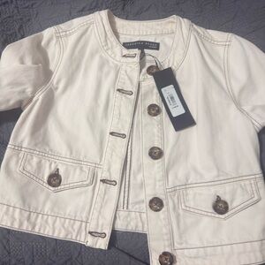 Veronica Beard Off-White Button-Up Jacket